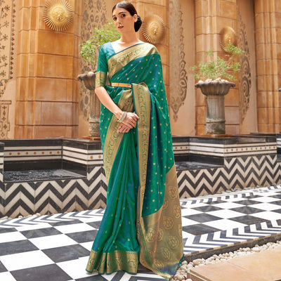 green-festive-wear-woven-pure-kanjivaram-silk-saree