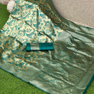 green-festive-wear-woven-kota-litchi-banarasi-art-silk-saree-126077