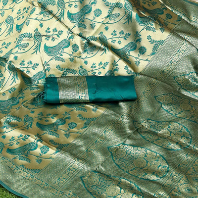 green-festive-wear-woven-kota-litchi-banarasi-art-silk-saree-126077
