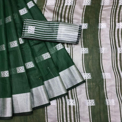 green-festive-wear-woven-linen-saree-142284