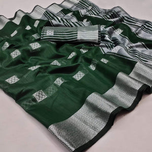 green-festive-wear-woven-linen-saree-142284