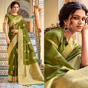 green-festive-wear-woven-organza-saree-139310