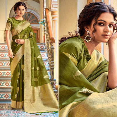 green-festive-wear-woven-organza-saree-139310