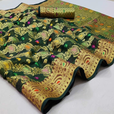 green-festive-wear-woven-organza-saree-134168