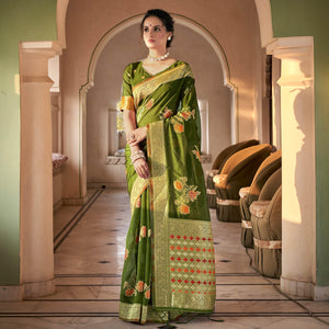 green-festive-wear-woven-organza-saree-137903
