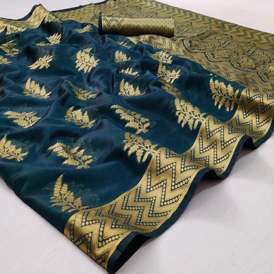 green-festive-wear-woven-organza-saree-128562