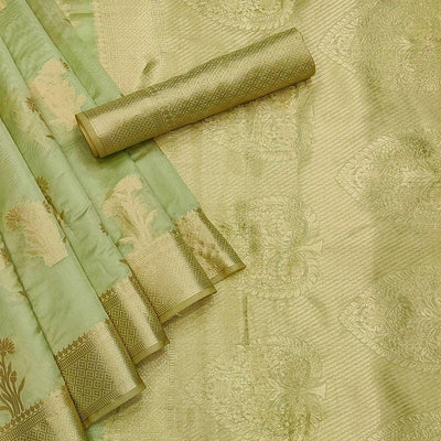 green-festive-wear-woven-organza-saree-142911
