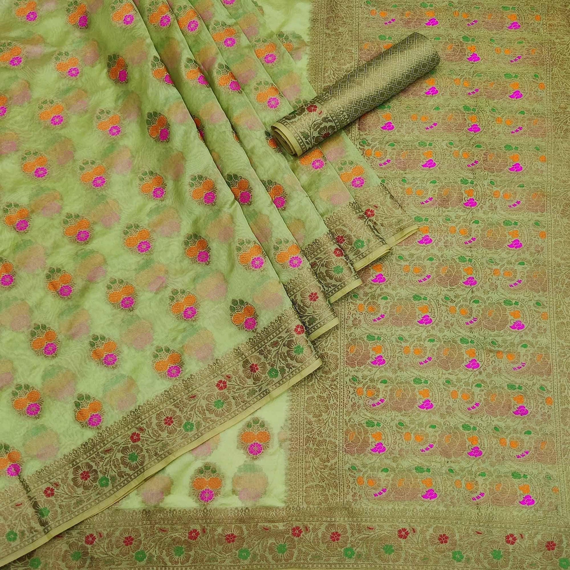 green-festive-wear-woven-organza-saree-142916