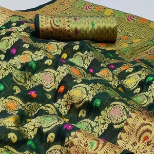 green-festive-wear-woven-organza-saree-134168