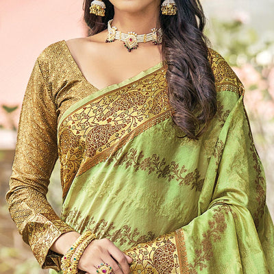 green-festive-wear-woven-organza-saree-132406