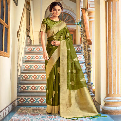 green-festive-wear-woven-organza-saree-139310