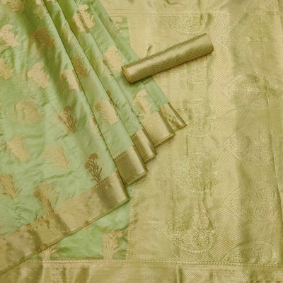 green-festive-wear-woven-organza-saree-142911