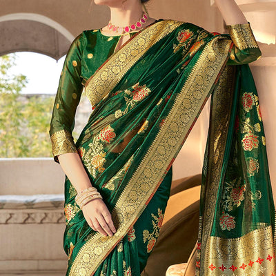 green-festive-wear-woven-organza-saree-137907