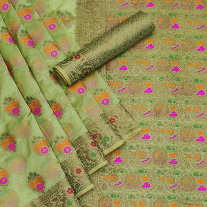 green-festive-wear-woven-organza-saree-142916