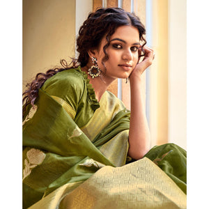 green-festive-wear-woven-organza-saree-139310
