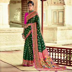 green-festive-wear-woven-paithani-silk-brasso-saree-128158