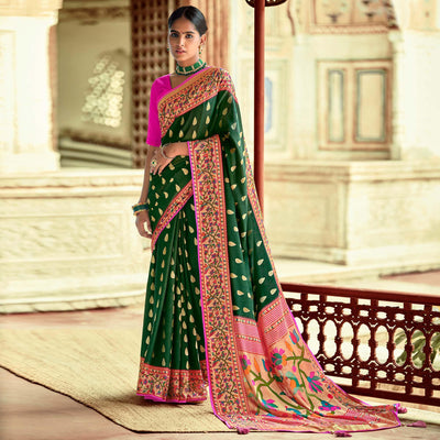 green-festive-wear-woven-paithani-silk-brasso-saree-128158