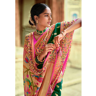 green-festive-wear-woven-paithani-silk-brasso-saree-128158