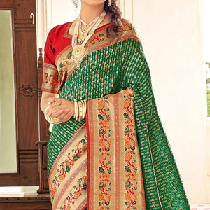 green-festive-wear-woven-paithani-pure-silk-saree-137636