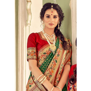 green-festive-wear-woven-paithani-pure-silk-saree-137636