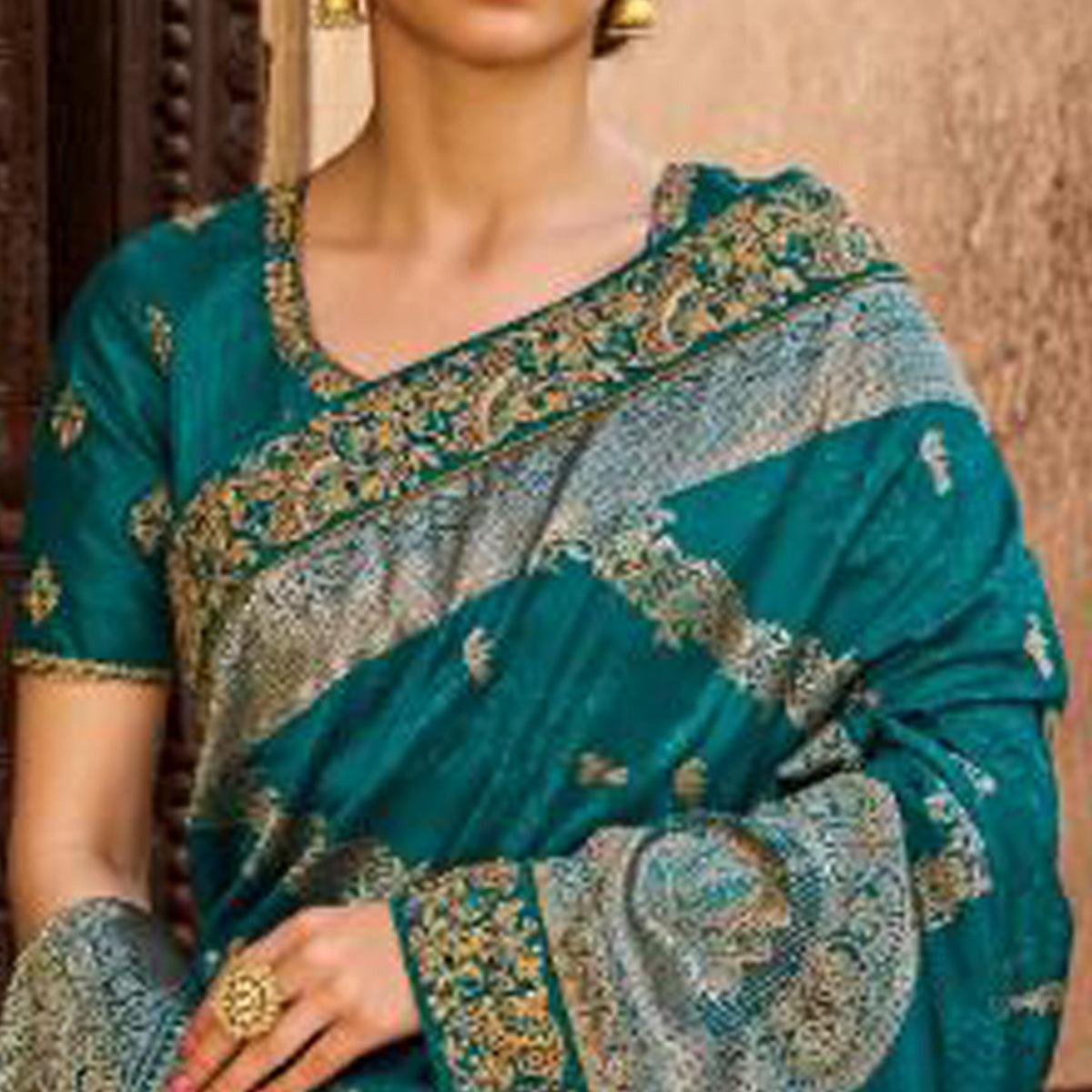 green-festive-wear-woven-poly-silk-saree-127661