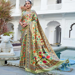 green-festive-wear-woven-pure-paithani-silk-saree-132550