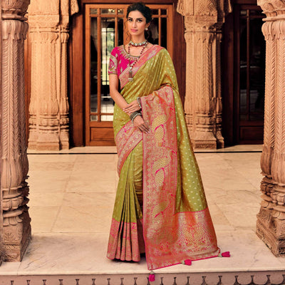 green-festive-wear-woven-silk-saree