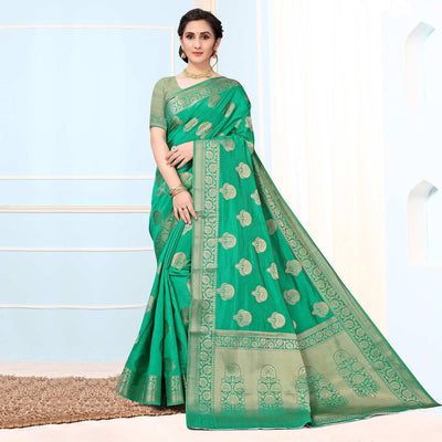 green-festive-wear-woven-raw-silk-saree-141957