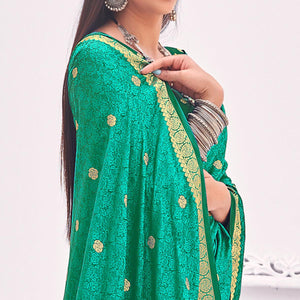 green-festive-wear-woven-satin-saree-140236