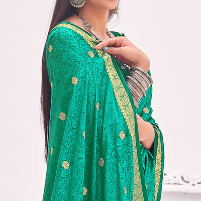 green-festive-wear-woven-satin-saree-140236