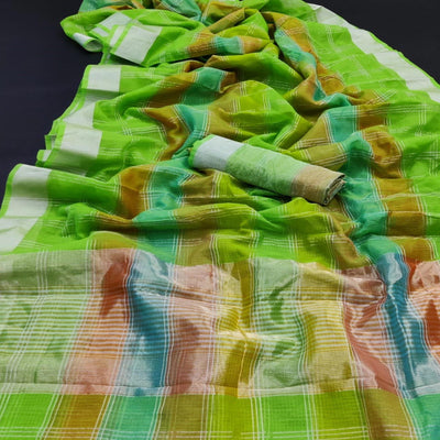 green-festive-wear-woven-kota-doria-border-saree-108481