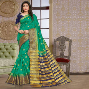 green-festive-wear-woven-silk-saree-108120