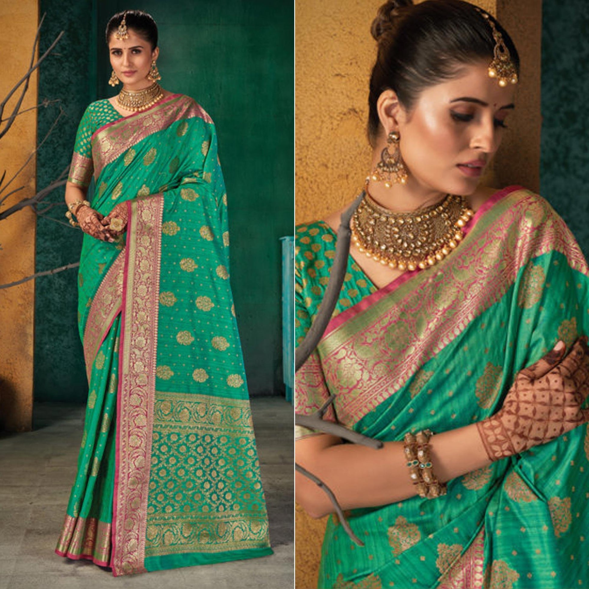green-festive-wear-woven-silk-saree-138354