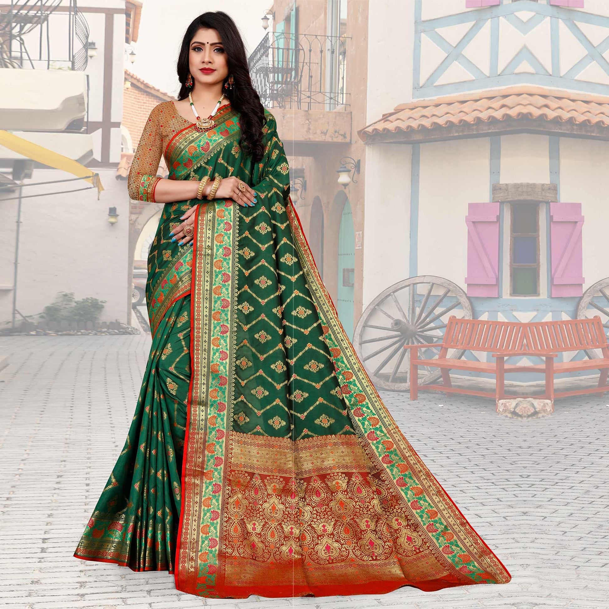 green-festive-wear-woven-silk-saree-140194