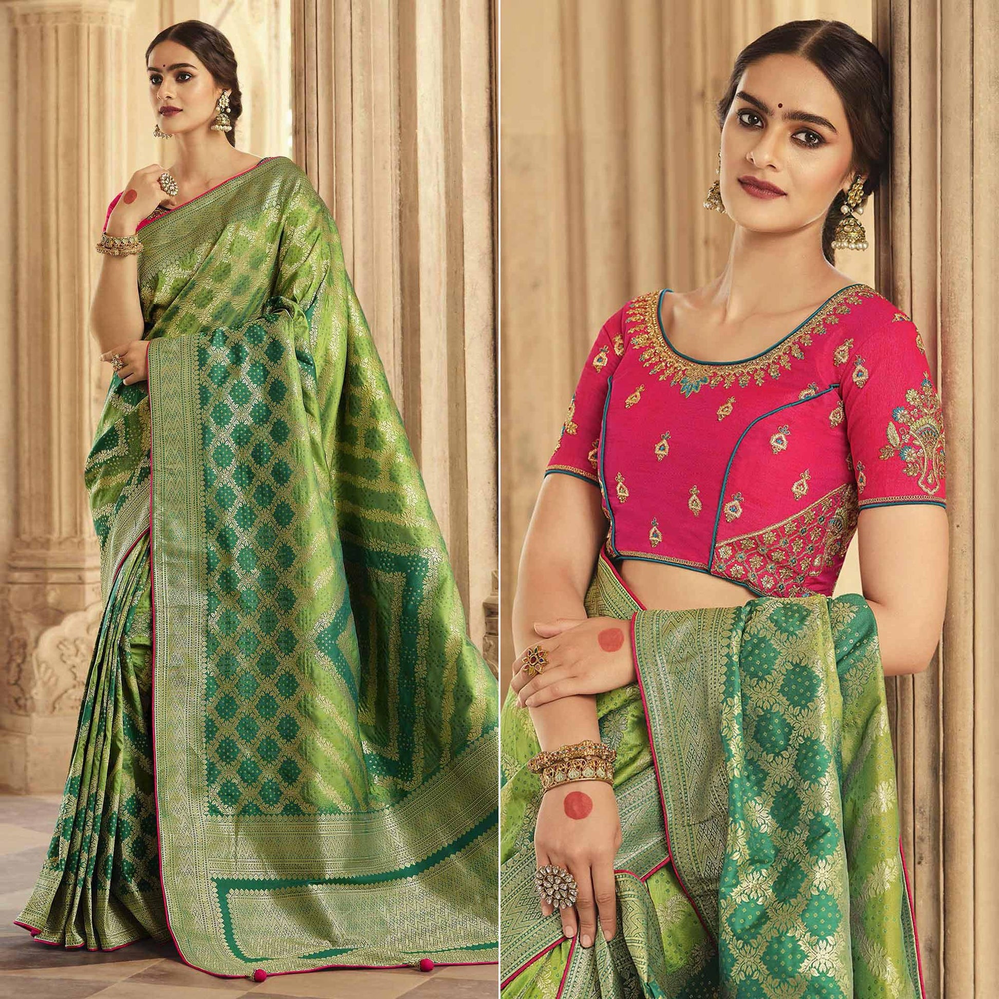 green-festive-wear-woven-silk-saree-138914