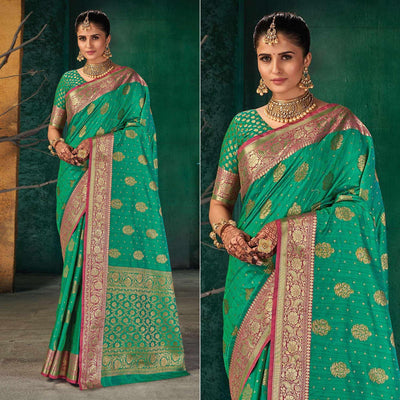 green-festive-wear-woven-silk-saree-137574