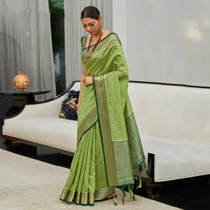 green-festive-wear-woven-silk-saree-127397