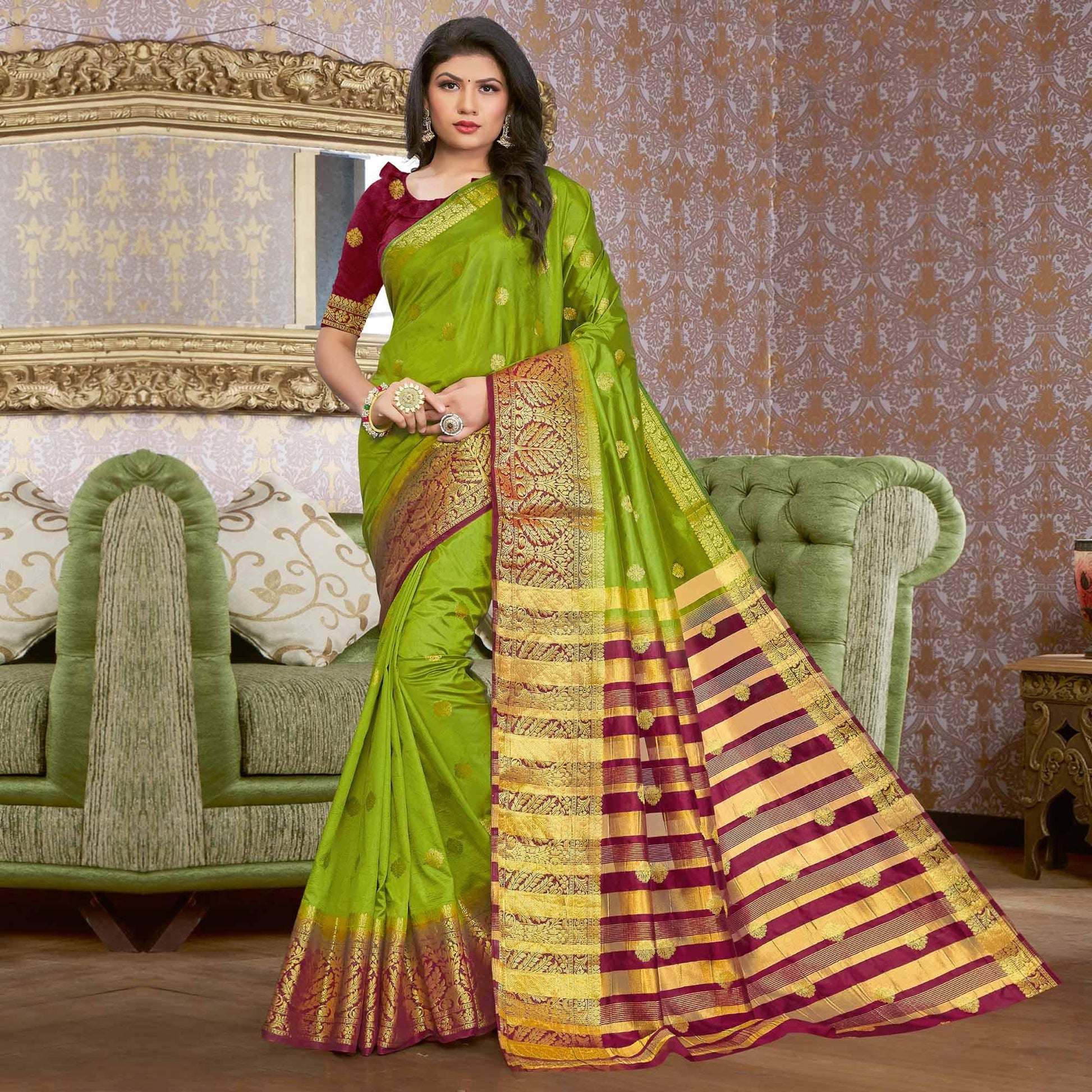 green-festive-wear-woven-silk-saree-108125