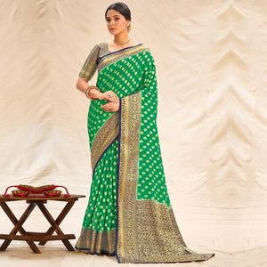 green-festive-wear-woven-silk-saree-127505