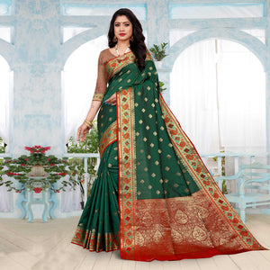 green-festive-wear-woven-silk-saree-140092