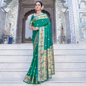 green-festive-wear-woven-silk-saree-118543