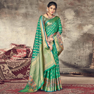 green-festive-wear-woven-silk-saree-127619