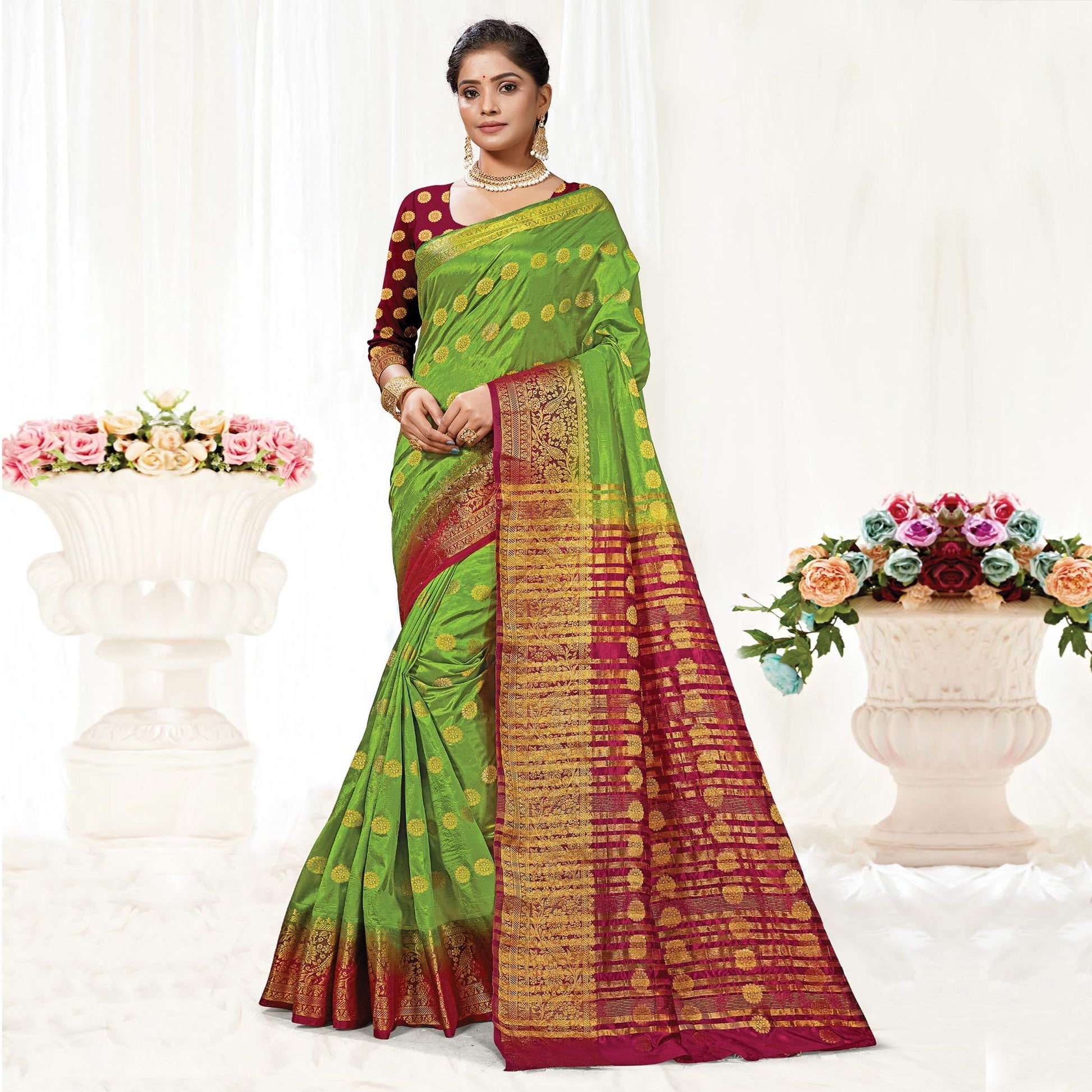 green-festive-wear-woven-silk-saree-108364