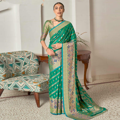 green-festive-wear-woven-silk-saree-127642
