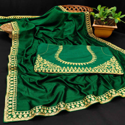 green-festive-wear-woven-vichitra-silk-saree-123833