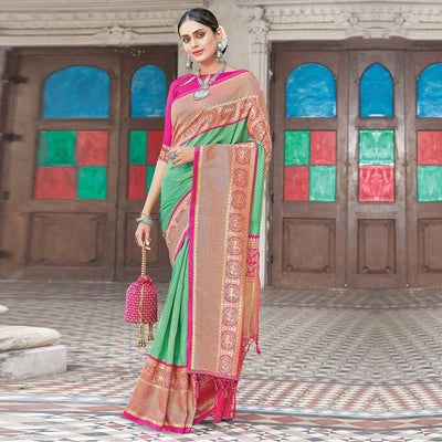 green-festive-wear-woven-silk-saree-122278