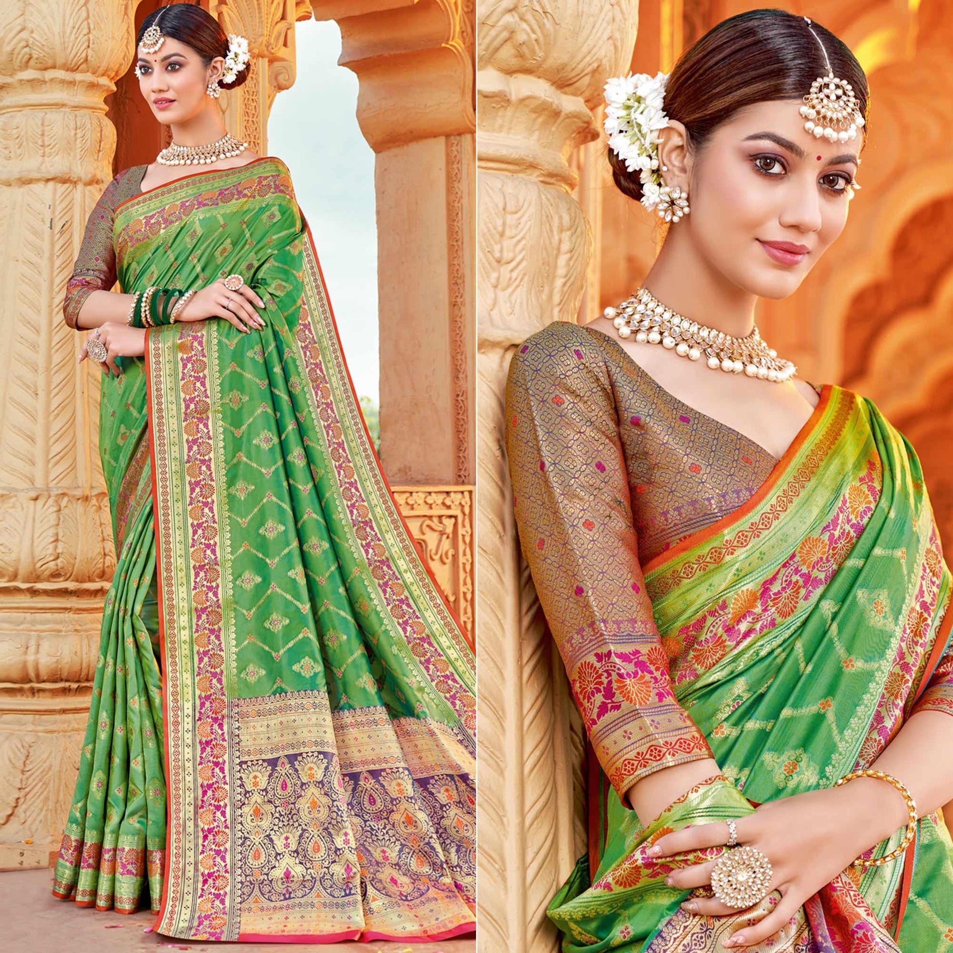 green-festive-wear-woven-silk-saree-139528