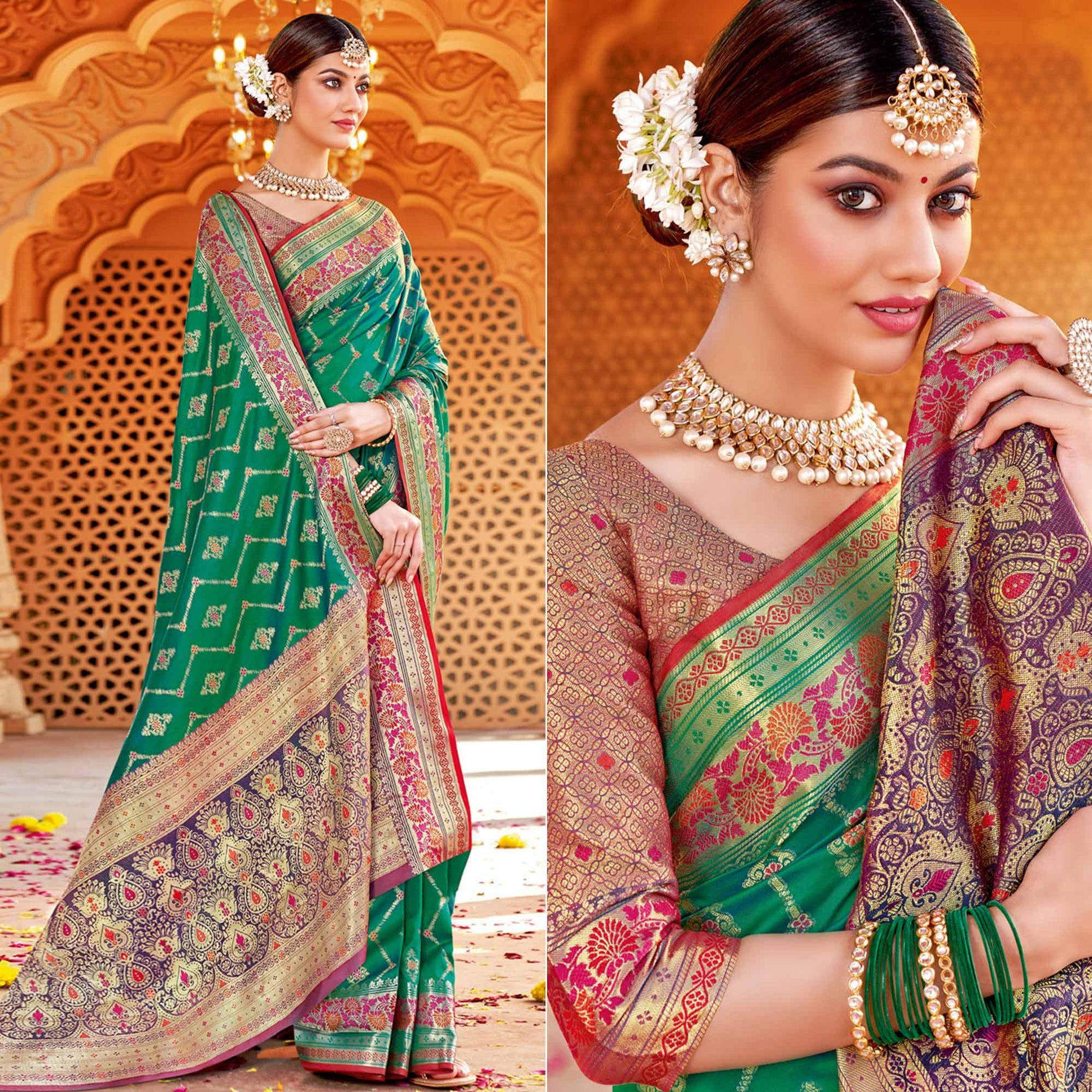 green-festive-wear-woven-silk-saree-139525