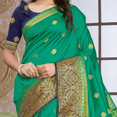 green-festive-wear-woven-silk-saree-108120