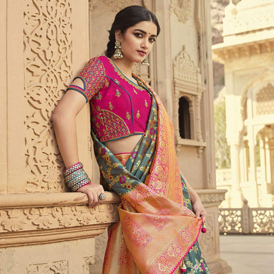 green-festive-wear-woven-silk-saree-138903